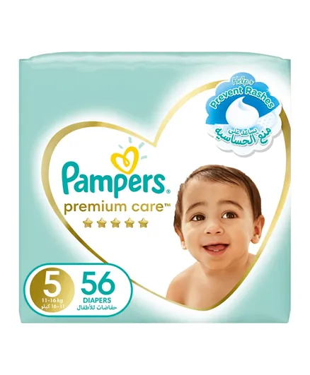 Pampers Premium Care Taped Diapers Size 5 - 56 Pieces
