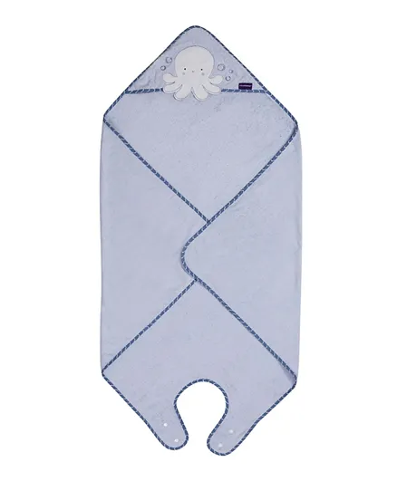 كليفاماما - منشفة استحمام للأطفال بتصميم مريلة من الخيزران  - لون أزرق