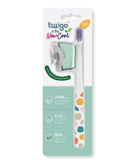 Flipper Twigo Toothbrush with Cover - Mountain Green