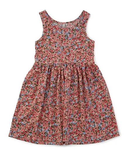 فستان ليتل بيسز بنقشة الأزهار - متعدد الألوان