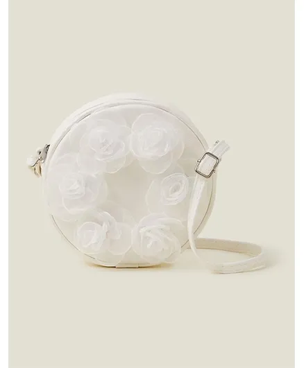 مونسوون تشيلدرن - حقيبة مستديرة بنمط زهور - أبيض