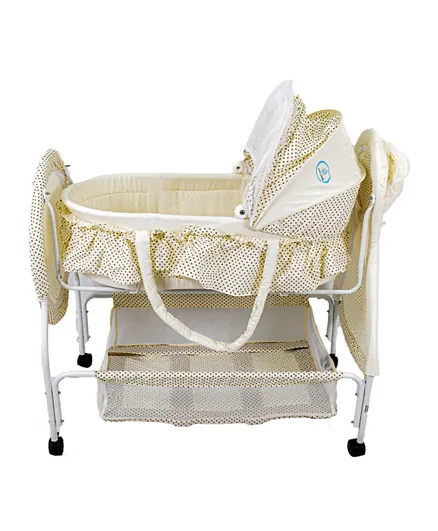 Amla Care - Baby Crib Bed With Wheels - Cream