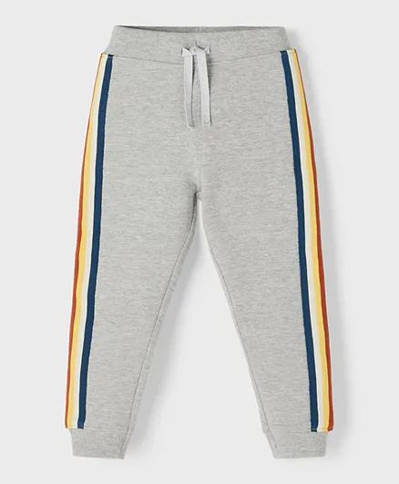 Name It Rainbow Side Stripe Sweatpants - Grey Melange