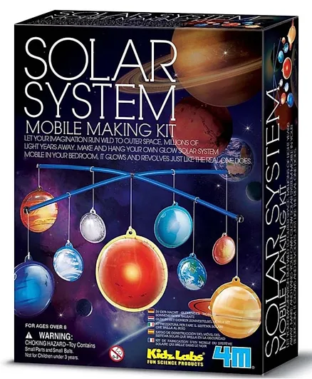 4M - Kidz Labs Glow Solar System Mobile Making Kit - Multicolour