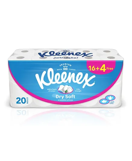 Kleenex - Bath Tissue Dry Soft Pack of 20 - 200 Sheets Each