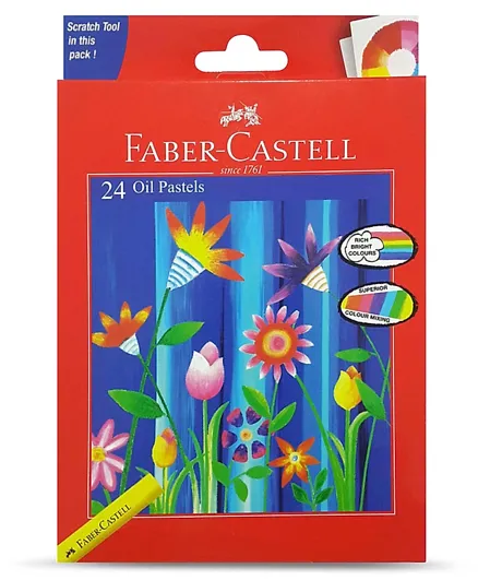 Faber Castell Round Oil Pastels Multicolor  - 24 Pieces