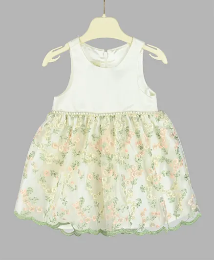 Finelook - Floral Party Dress - Green
