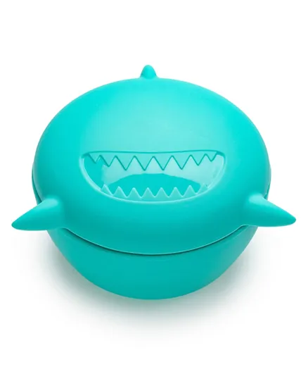 Melii Silicone Bowl with Lid 350 ml - Turquoise Shark