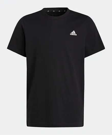 adidas Essentials Small Logo Cotton T-Shirt - Black