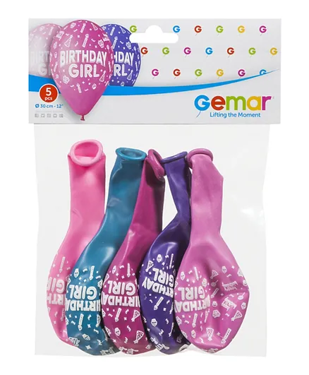 Gemar Birthday Girl Balloons - 5 Pieces