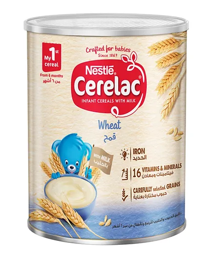 Cerelac - Infant Cereals With Iron Plus Wheat From 6 Months, Tin, 400G - Pack of 1