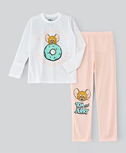 UrbanHaul X Warner Bros Tom & Jerry Pyjama Set - White & Pink