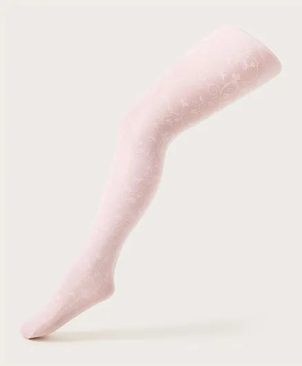 Monsoon Children Butterfly Lace Knitted Tights - Pink