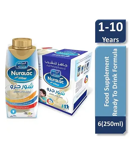 Almarai - Nuralac Plus Food Supplement Formula Suregrow Vanilla (250ml) - 6 Pcs