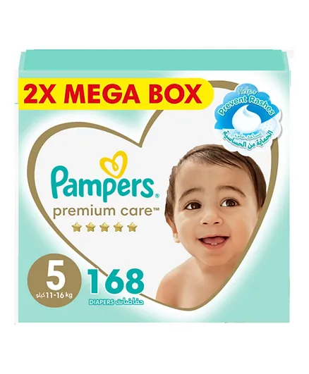 Pampers Baby-Dry Baby Diapers Mega Box Size 5 - 168 Pieces