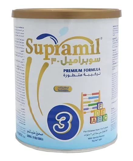 سوبراميل - تركيبة النمو حليب بنكهة الفانيليا المرحلة (3) - 1-3 سنوات - 400 جم