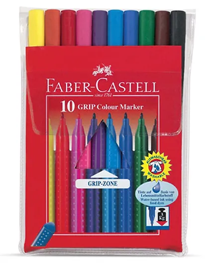 أقلام ماركر فابر كاستل متعددة الألوان - عبوة من 10 قطع