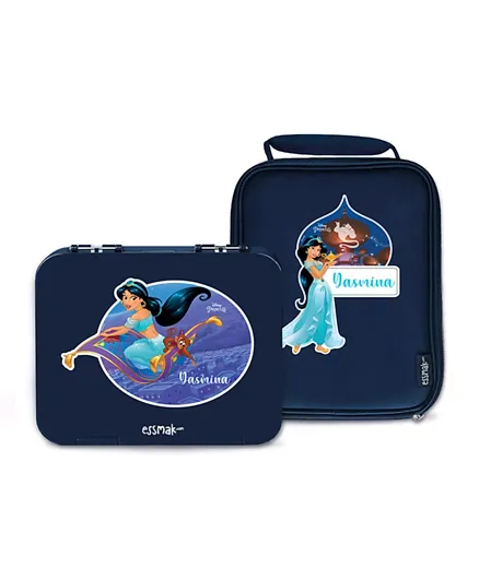 Essmak Disney Jasmine Blue Personalized Lunch Box Set - Blue