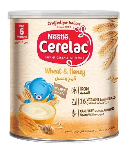 Cerelac Infant Cereals With Iron Plus Wheat And Honey From 6 Months, 1Kg - Pack of 1