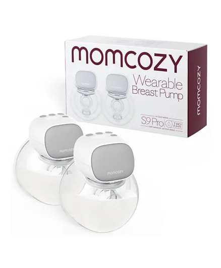 Momcozy - S9 Pro Wearable Breast Pump, Hands-Free Breast Pump of Longest Battery Life & LED Display, Portable Electric Breast Pump, 2 Pack - Grey
