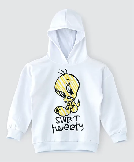 Warner Bros Looney Tunes Hooded Sweatshirt-white