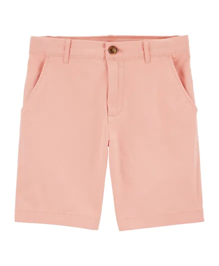 Carter's Pastel Stretch Chino Shorts - Pink