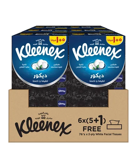 Kleenex - Décor Facial Tissue, 2 PLY, 36 Tissue Boxes x 70 Sheets, Cotton Soft Tissue Paper for Face & Gentle Care