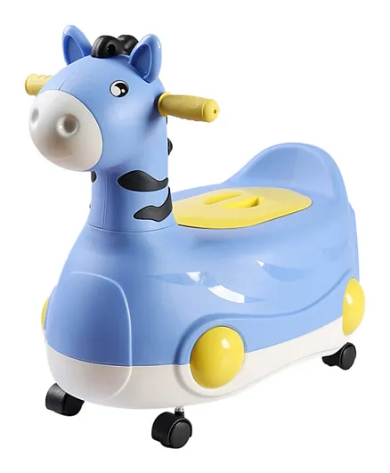 إيزي كيدز - مقعد حملم بشكل حصان للأطفال  - ازرق