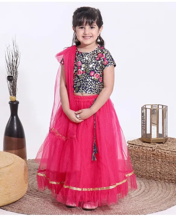 Buy Babyhug Sleeveless Choli Lehenga And Dupatta With Embroidery Pink for  Girls (2-3Years) Online in India, Shop at FirstCry.com - 11516728