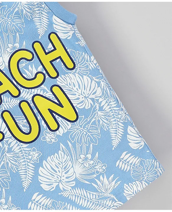 Buy Babyhug Sleeveless TShirt Beach Fun Print Blue for Boys (18-24Months)  Online in KSA, Shop at 10566593