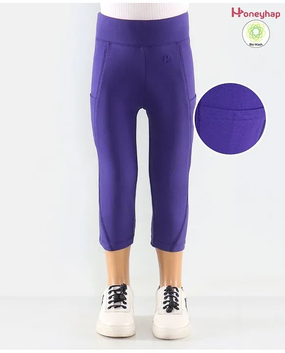 Buy online Blue Cotton Leggings from Capris & Leggings for Women