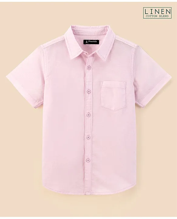 boys pink linen shirt