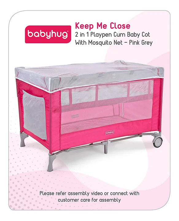 Babyhug Keep Me Close 2 in 1 Playpen Cum Baby Cot With Mosquito