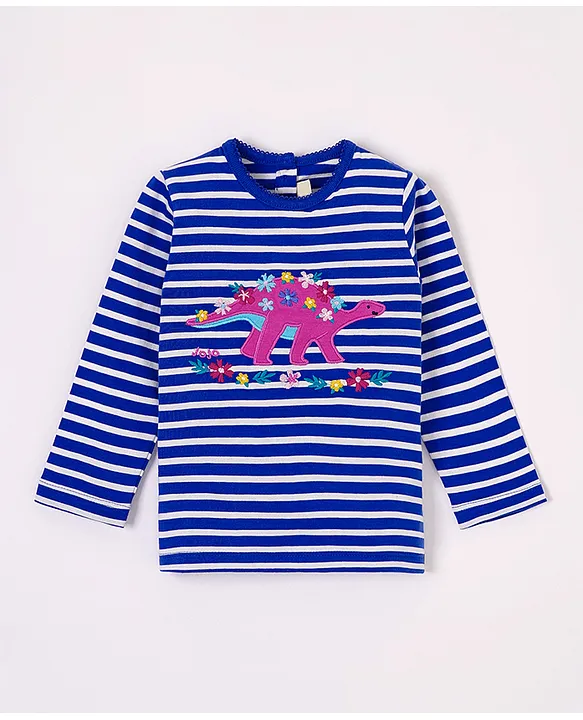 Buy JoJo Maman Bebe Dino TShirt Blue for Girls (6-12Months) Online