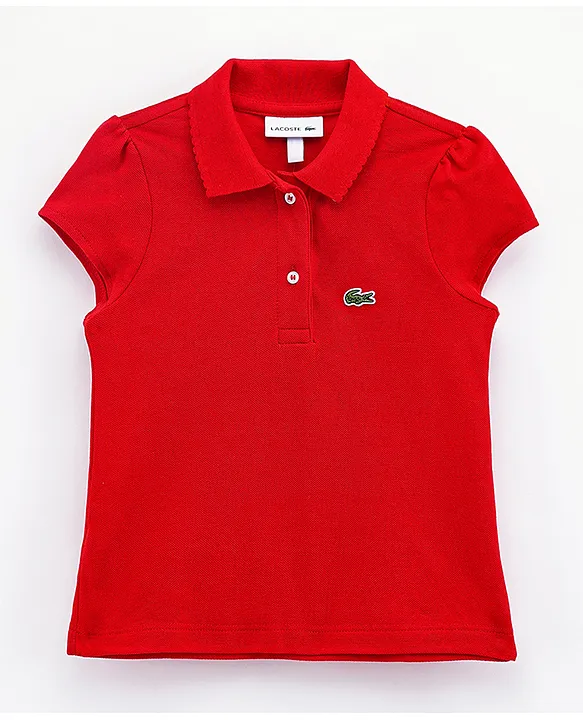 Buy Lacoste Short Sleeves TShirt Red for Girls 1 2Years Online in KSA Shop at FirstCry.sa 66aceae0bd762