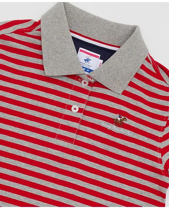 Buy Beverly Hills Polo Club Fashion Stripe Polo TShirt Red for Girls  (8-9Years) Online in KSA, Shop at  - 7ae67ae012a84