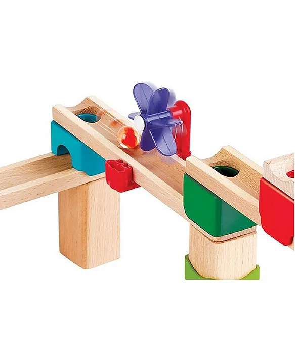 Wooden Marble Run Race Track - 81 Pieces