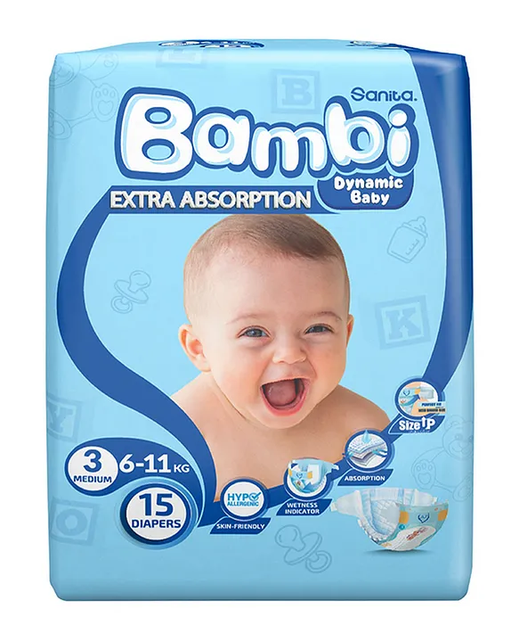 Sanita Bambi, Size 1, Newborn, 2-4 kg, Super Box, 168 Diapers : Buy Online  at Best Price in KSA - Souq is now : Baby Products