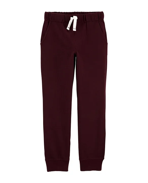 Kids burgundy online joggers