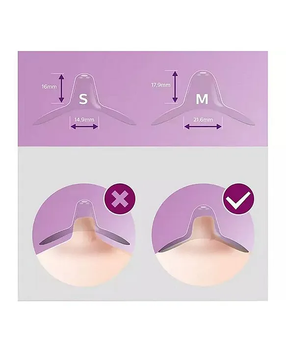 Philips Avent Medium Silicone Nipple Shield for Sore Nipples Breastfeeding Aid Pack of 2