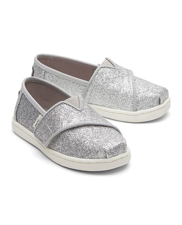 Toms cheap silver shoes