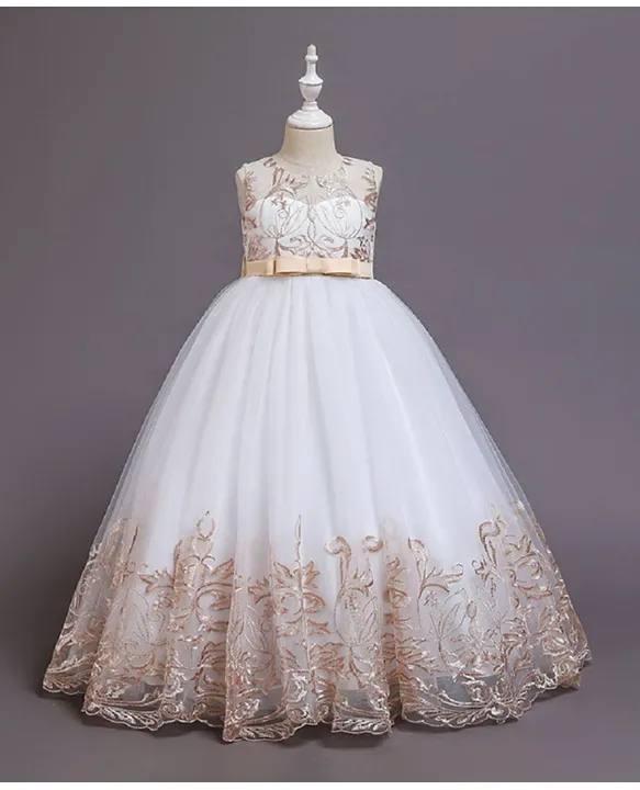 Buy DDaniela Lace Detail Ball Gown Dress Champagne for Girls (6-7Years)  Online in KSA, Shop at FirstCry.sa - fd444ae21b3b1