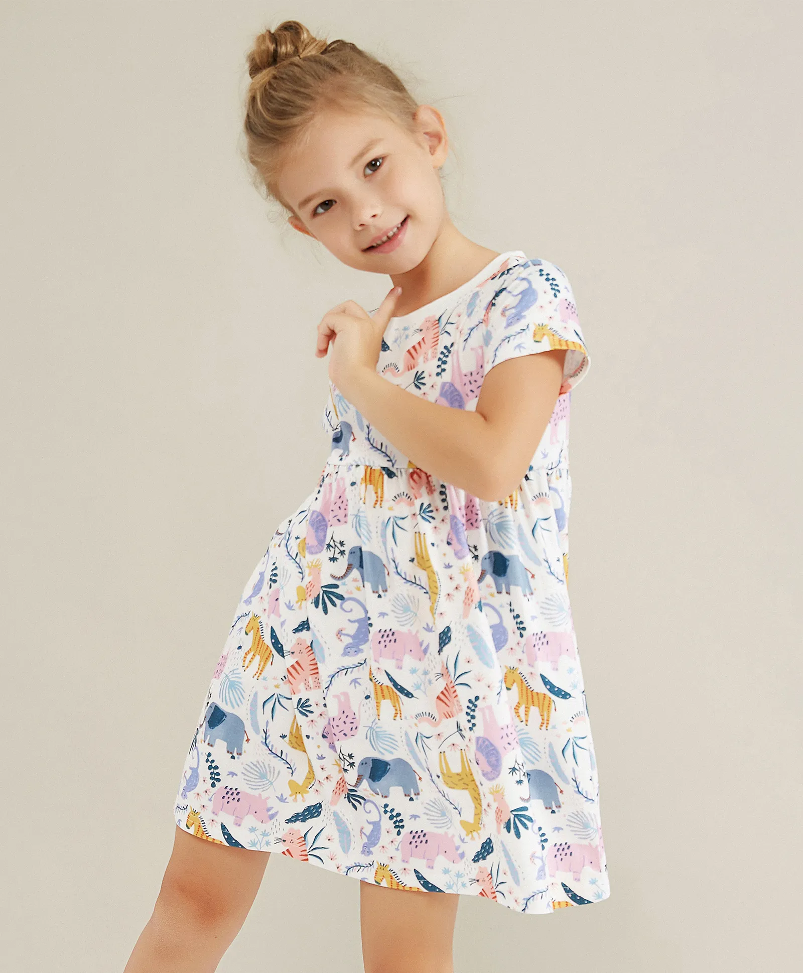 Buy SAPS Short Sleeves One Piece Frock - White for Girls (12-18 Months ...