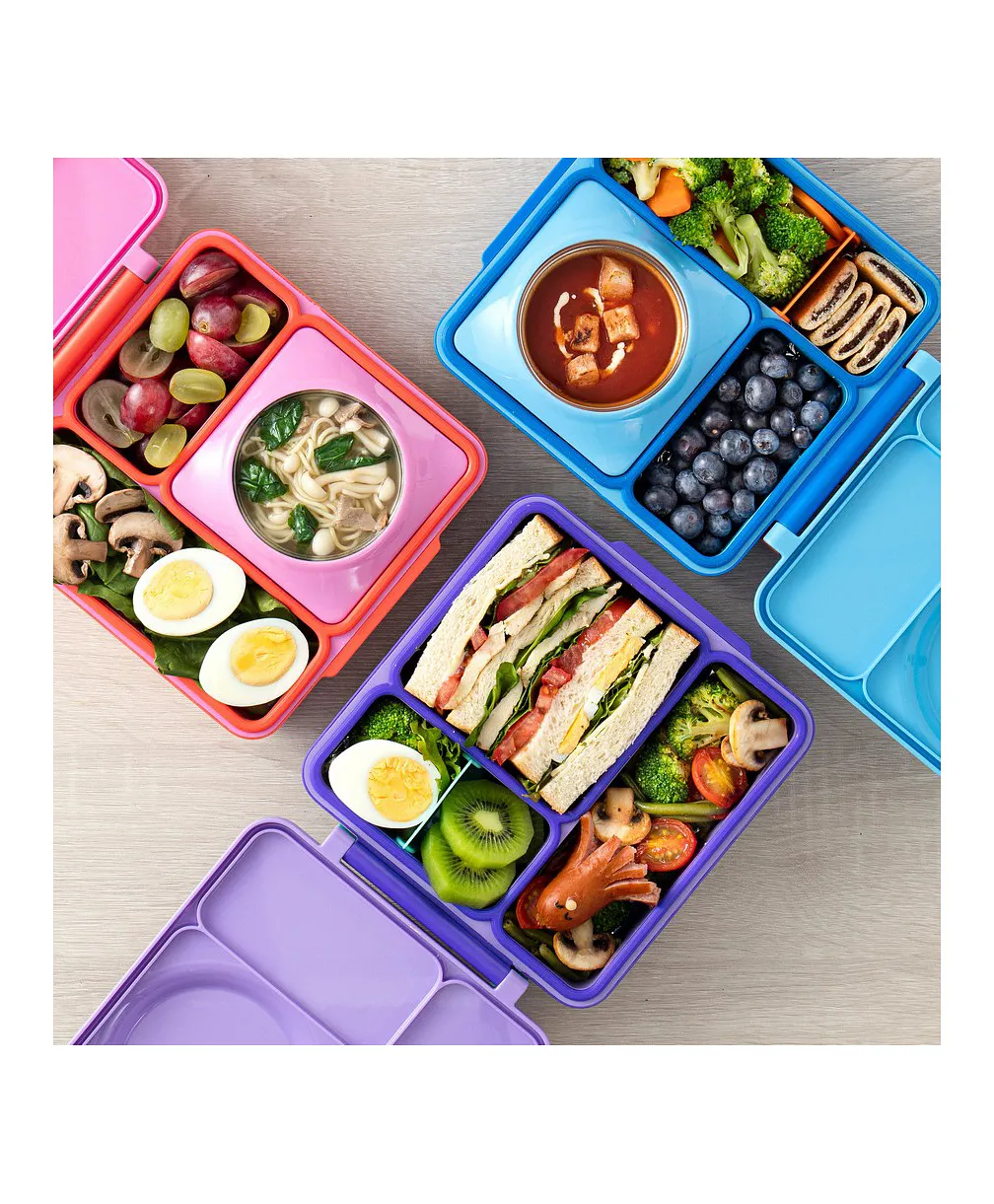 Omiebox 5 Years+ Kids Purple Plum Bento Box With Insulated Thermos 