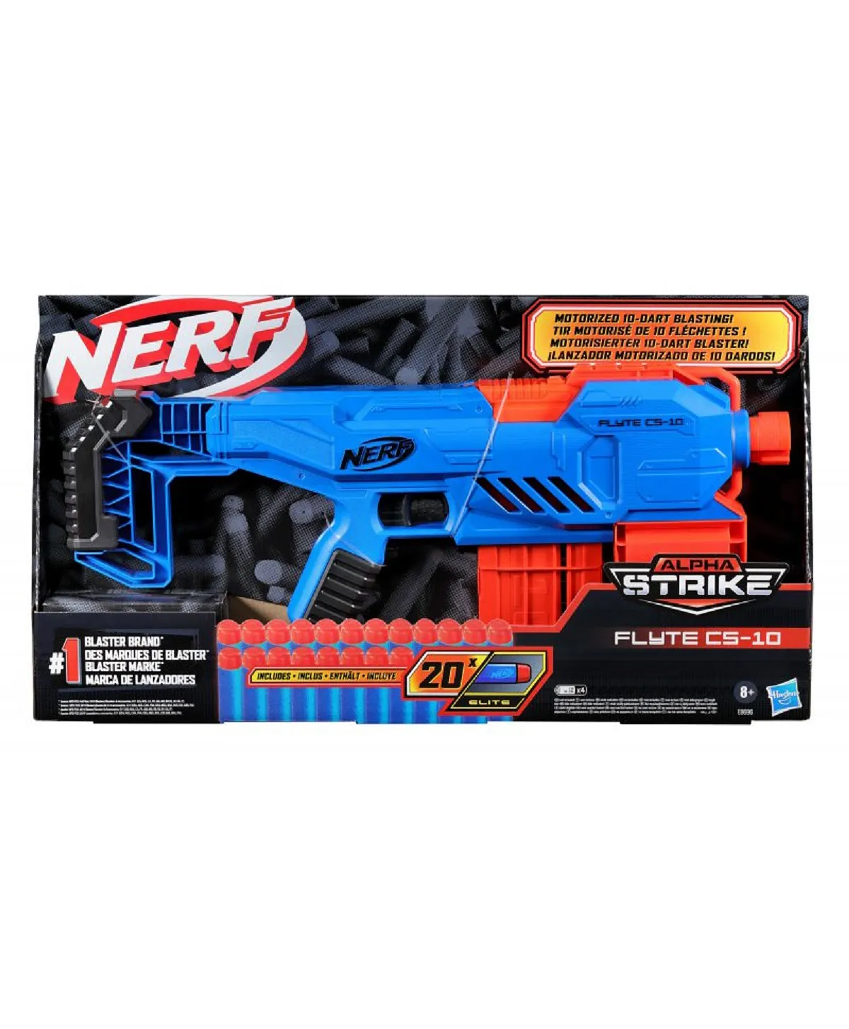 Nerf Alpha Strike Flyte CS-10 Motorized Blaster, 8+ Years, 20 Official ...